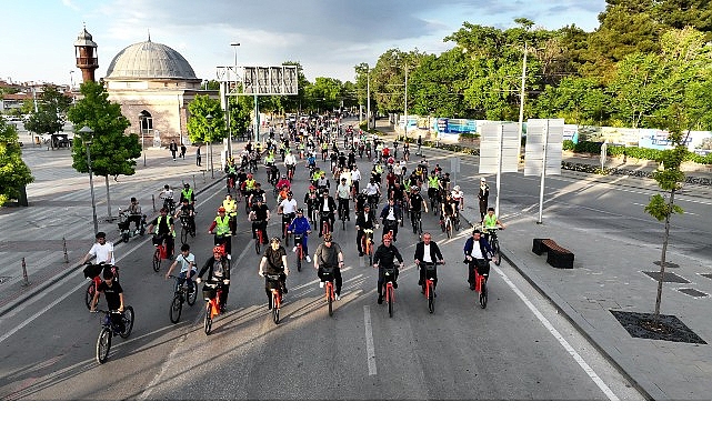 Avrupa Bisiklet Başkenti Konya’da Şehir Merkezi ve 28 İlçede Aynı Anda Binlerce Bisikletsever Pedal Çevirdi