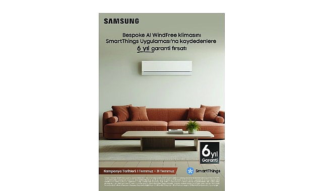 iF Design Award ödüllü Samsung Bespoke AI WindFree Pro klimada 6 yıl garanti ve 6 taksit avantajı
