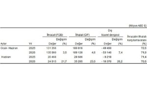 Dış Ticaret İstatistikleri, Haziran 2026