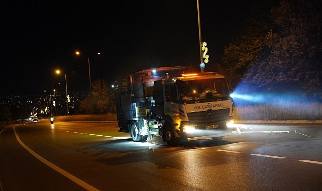 İzmit’te 9 bin metrekarelik yol çizgisi tamam