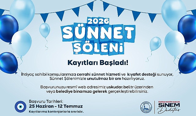 Üsküdar Belediyesi’nde 2026 Sünnet Şöleni İçin Kayıtlar Başladı